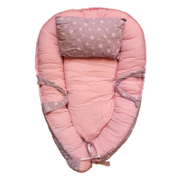 CUTELIONS baby girl sleeper. Pink & grey. Adjustable. EXCELLENT CONDITION! - Picture 1 of 7